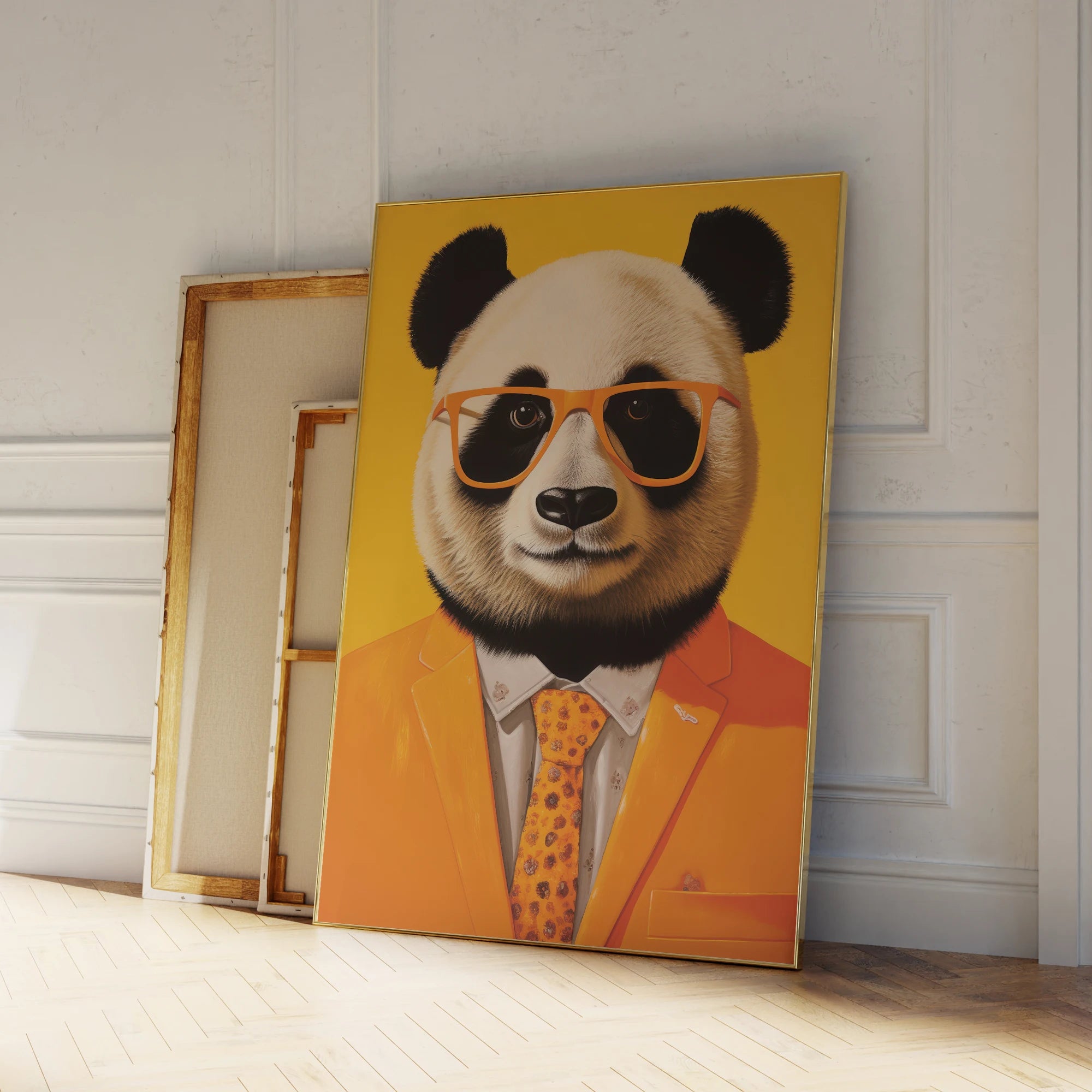 Modern Panda Wearing Yellow A Suit Fashionable Wall Gift Art Prints Canvas Painting Poster Picture For Living Room Home Decor Modern Panda Wearing Yellow A Suit Fashionable Wall Gift Art Prints Canvas Painting Poster Picture For Living Room Home Decor